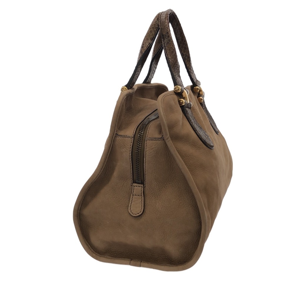 Gucci Light Python Nubuck Brown Handbag - image 1